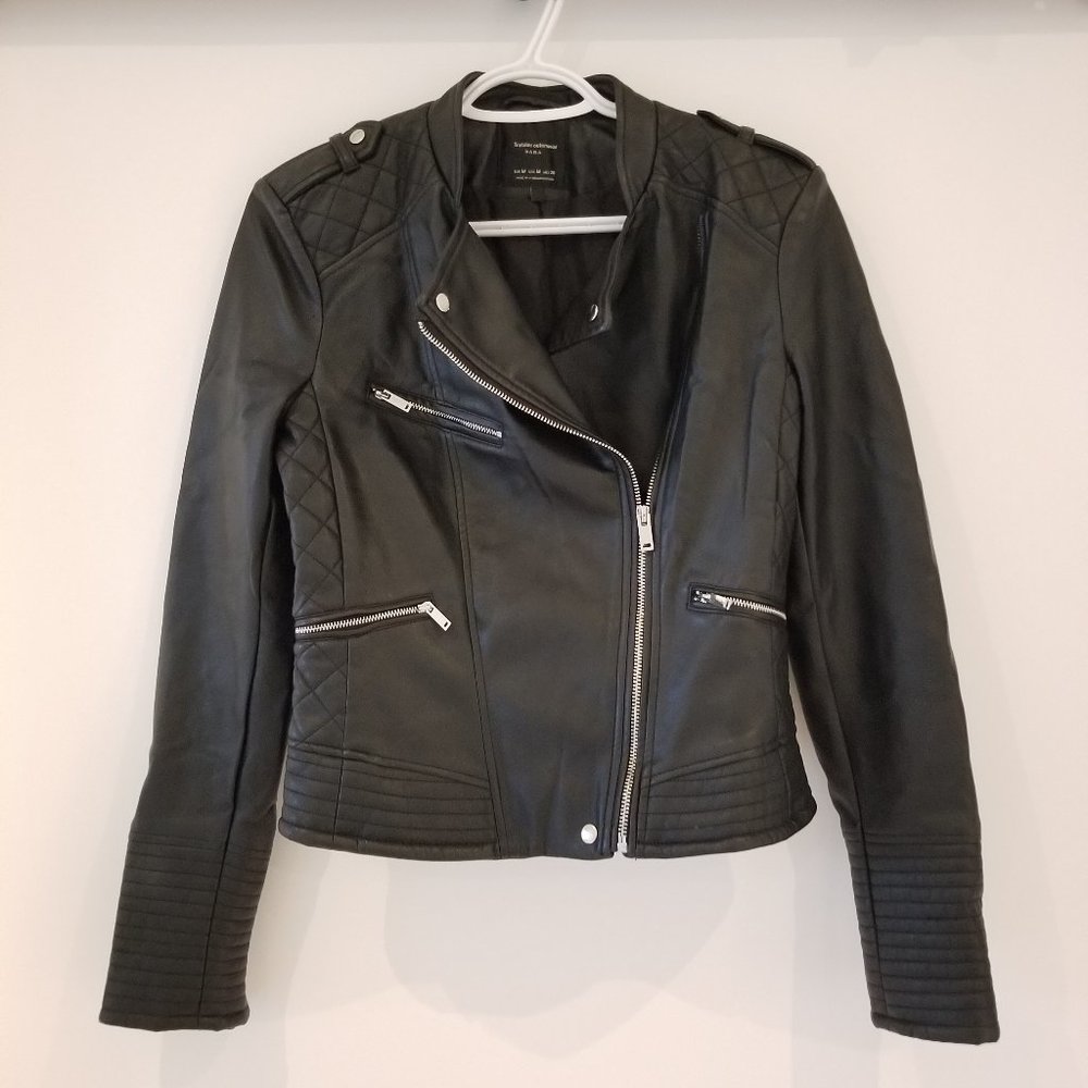 Zara Soft Vegan Leather Jacket (Like New) - Picture 1 of 9